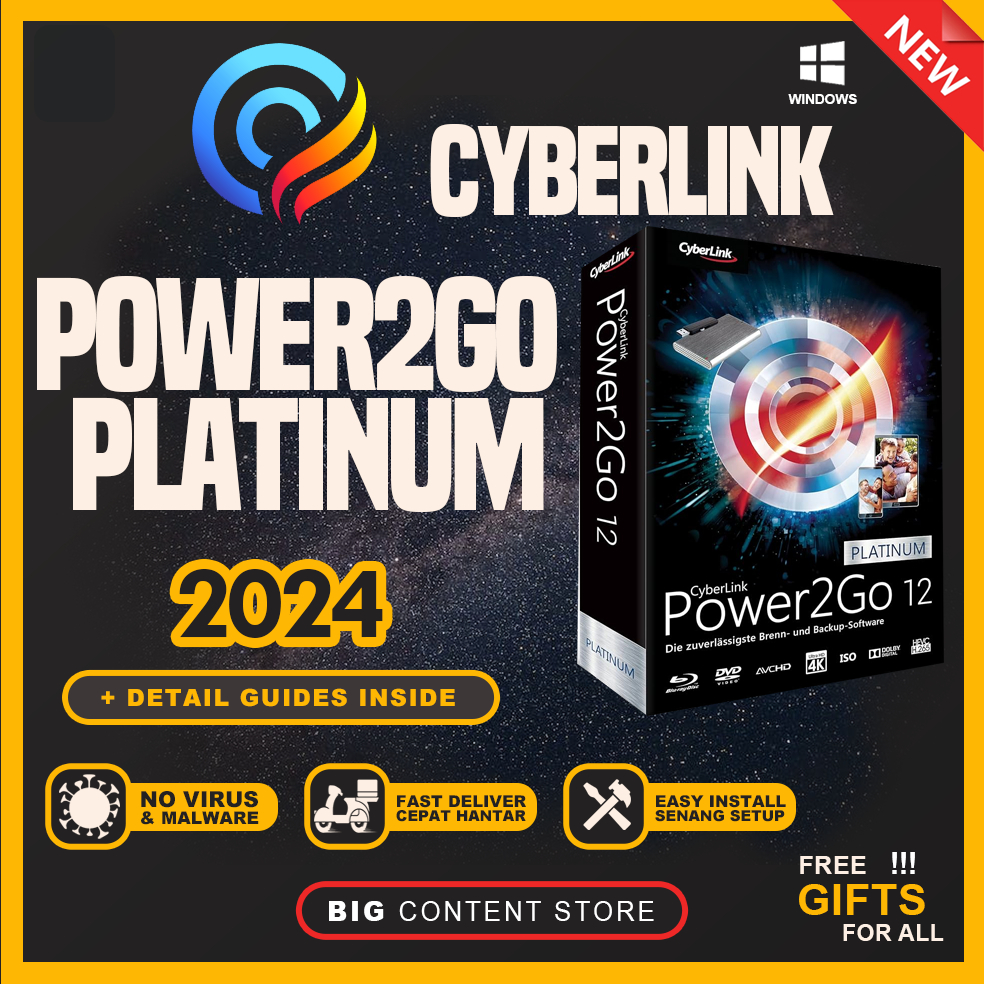 CyberLink Power2Go Platinum 13.0💯 EASY INSTALL SOFTWARE 💯 LIFETIME ...