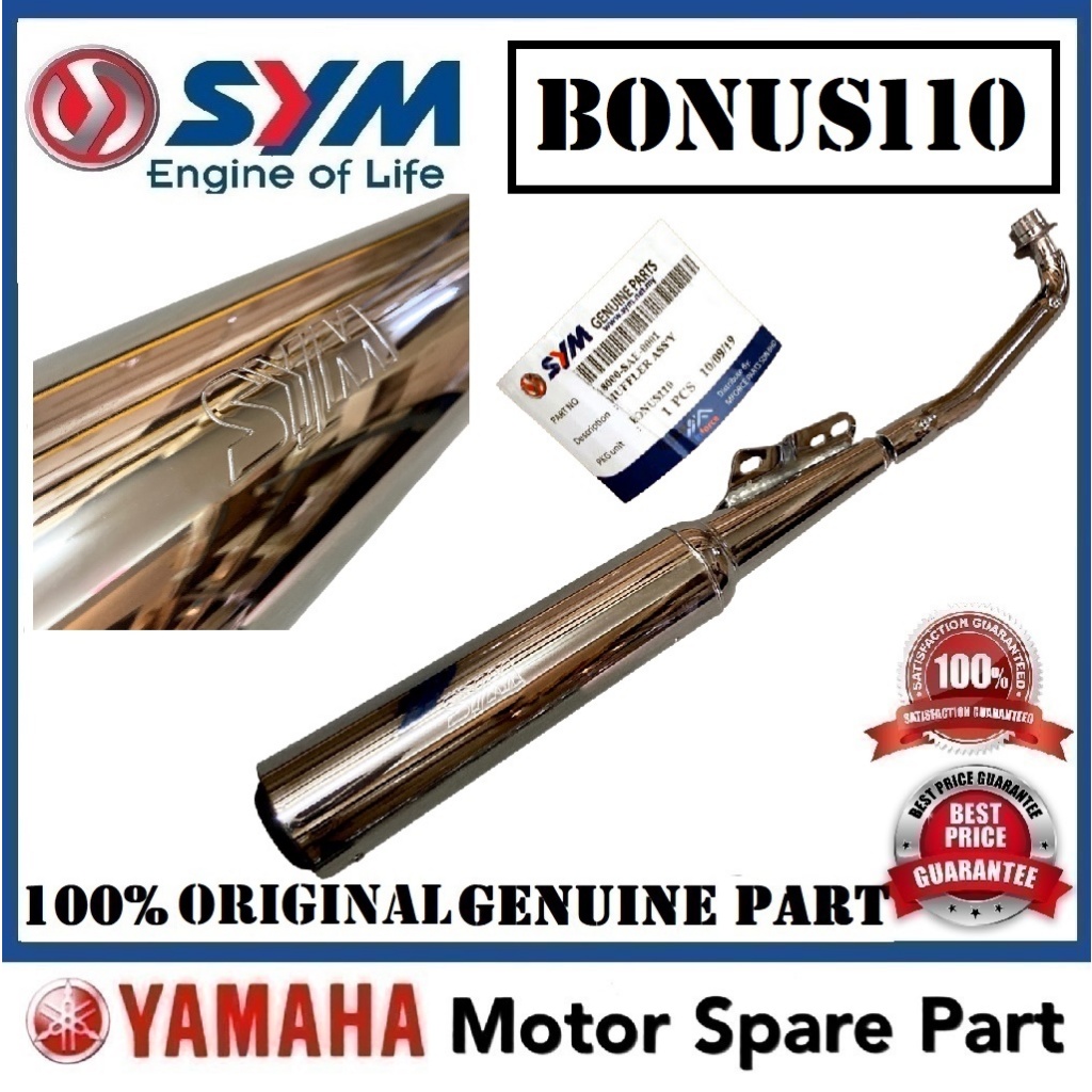 100% ORIGINAL SYM BONUS110 EXHAUST PIPE 0 18000-SAE-0001 MUFFLER COMP ...