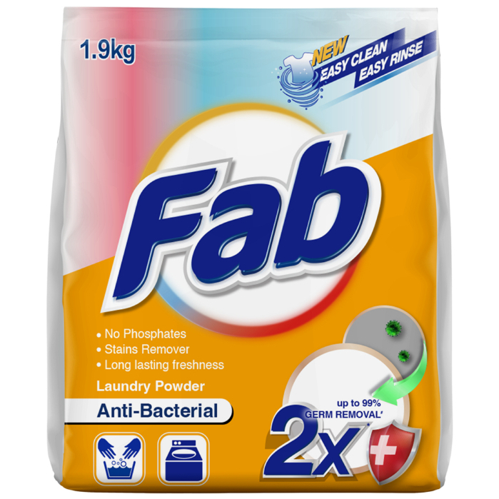 Fab Powder Detergent AntiBacterial, Stain Remover, Laundry Powder 1