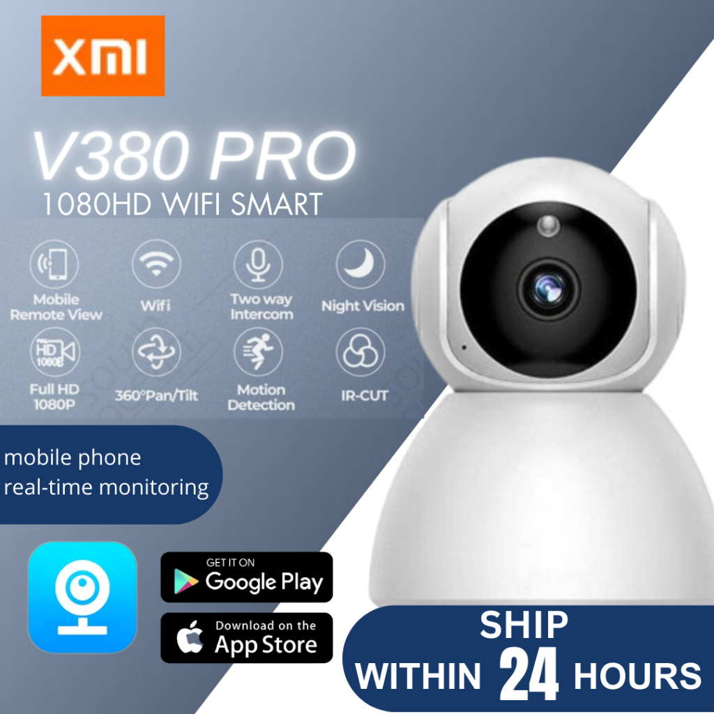 1080p v380 hd wifi wireless ip camera pan tilt 2024 surveillance cctv cameras baby monitor home security