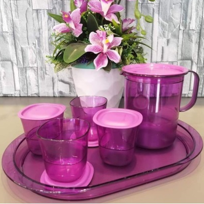 Tupperware Crystalline Pitcher 1.2L Purple Royal Crystalline Short ...
