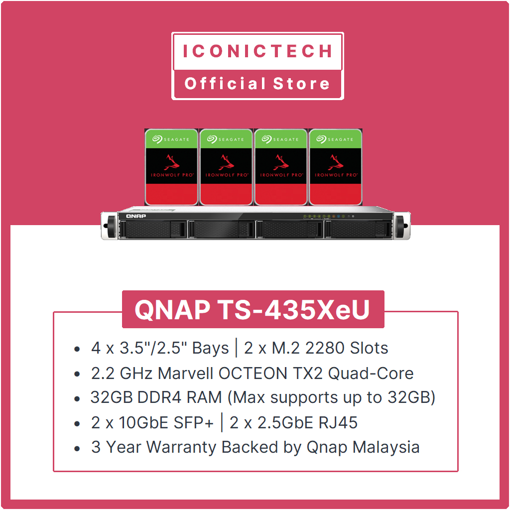 QNAP TS435XeU 4BAY RackMount NAS Option Bundle Sliding Rail Kit RAIL