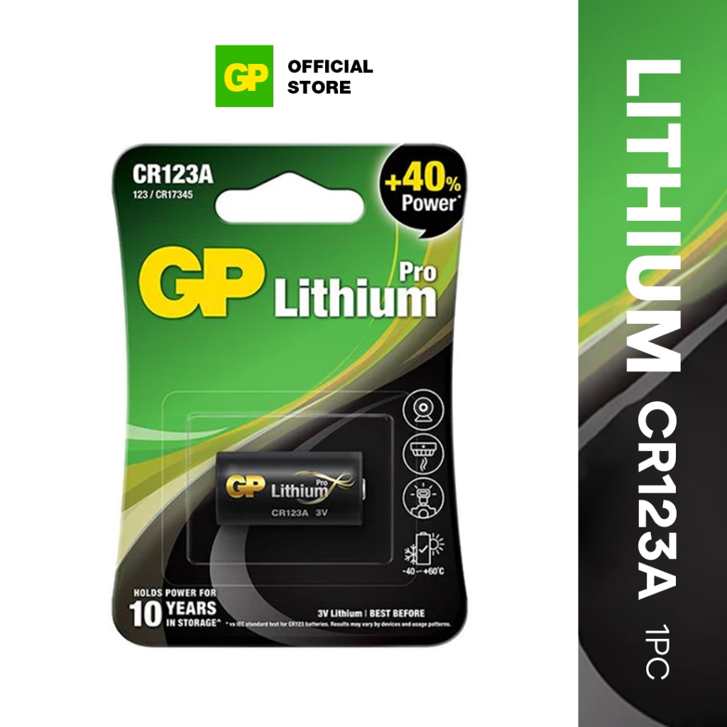 GP Pro Lithium Battery 3V CR123a [ Card of 1s ] (CR17345 / Camera