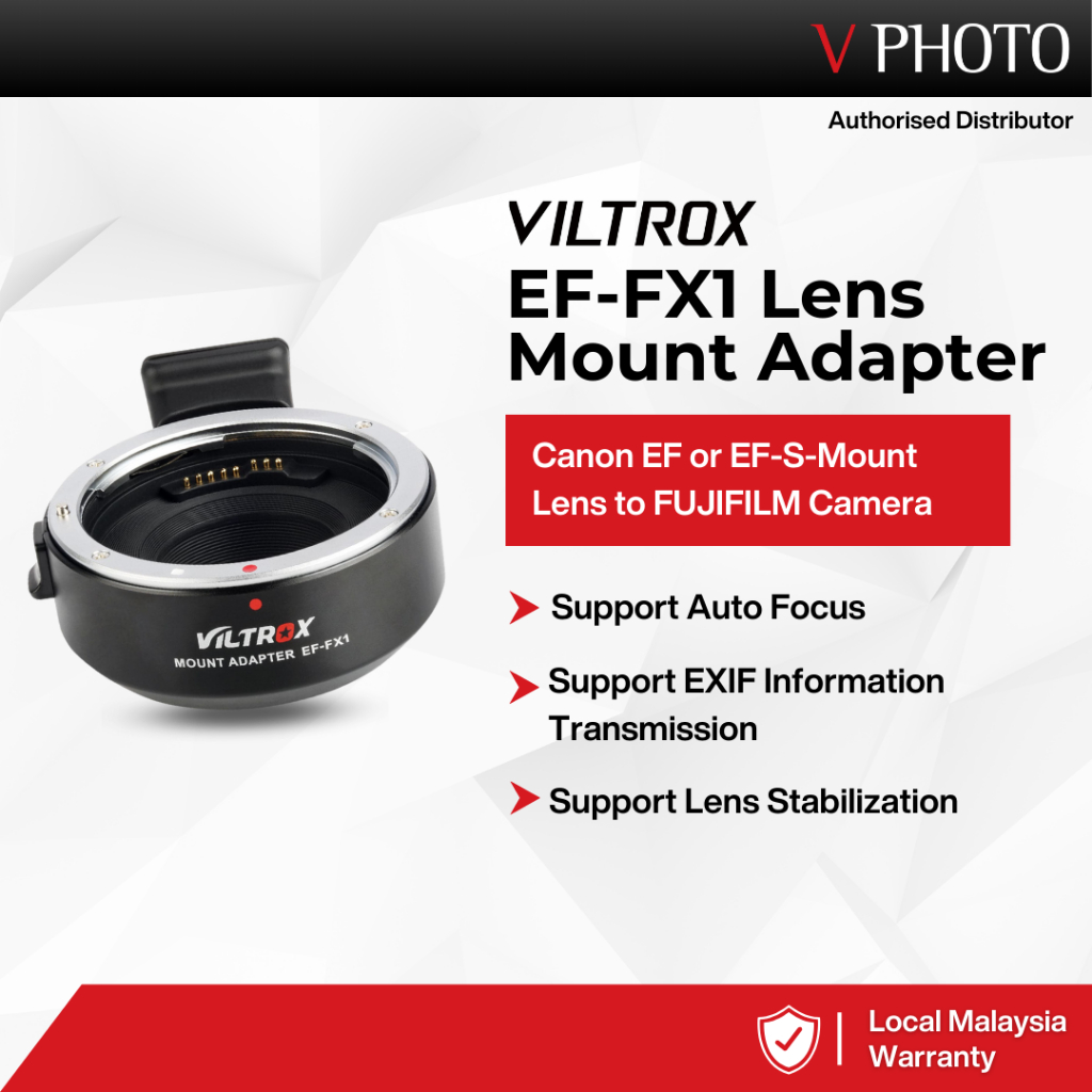 VILTROX EF-FX1 AUTO FOCUS ADAPTER FOR CANON EF/EF-S LENS TO FUJI X ...