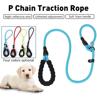 1pc Night Luminous P-Chain Dog Leash With Foam Handle And Double Hooks,  Suitable For Large, Medium And Small Pets To Use Outdoors