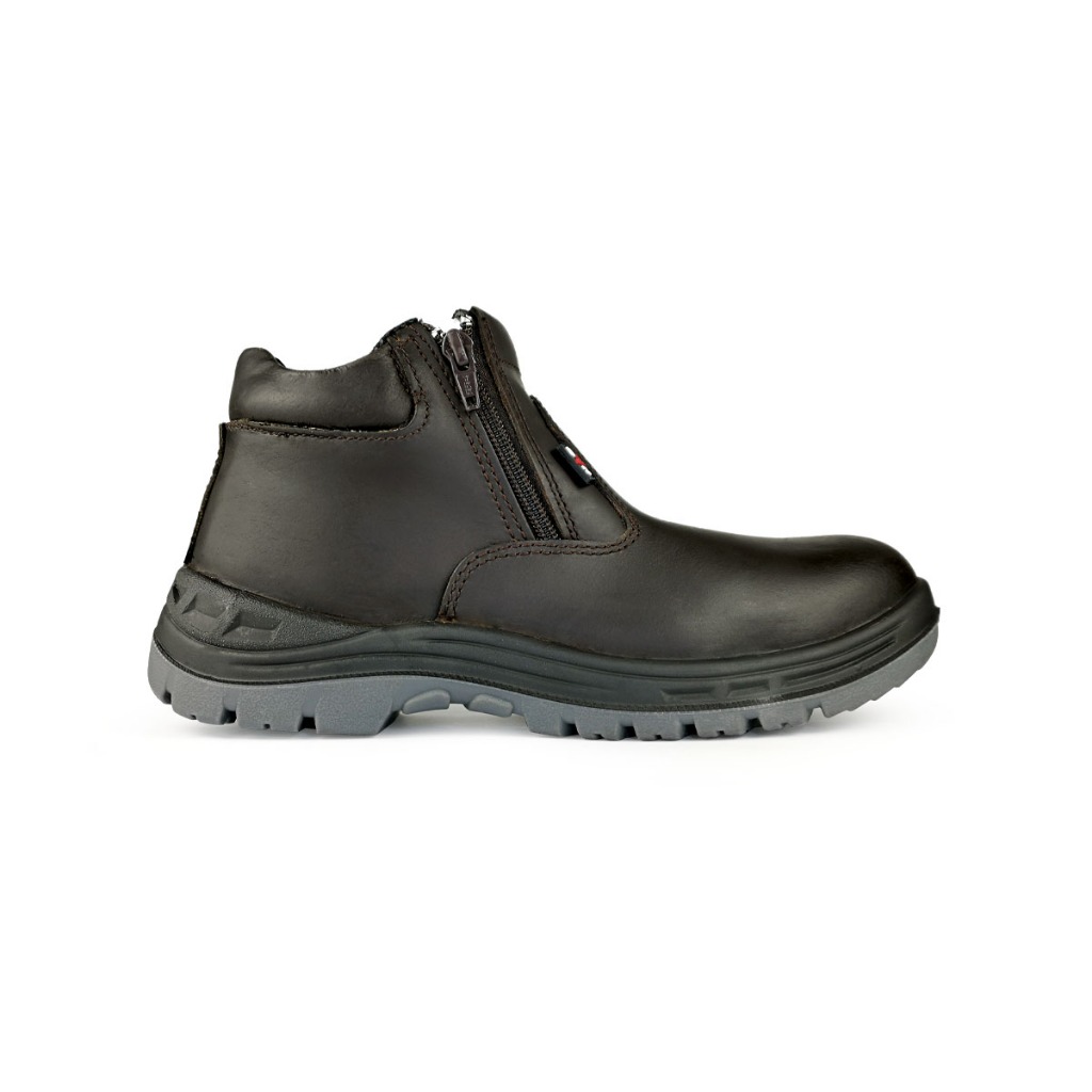 Black Hammer Men Mid Cut with Double Zip Safety Shoes Black Hammer Men Mid Cut with Double Zip Safety Shoes