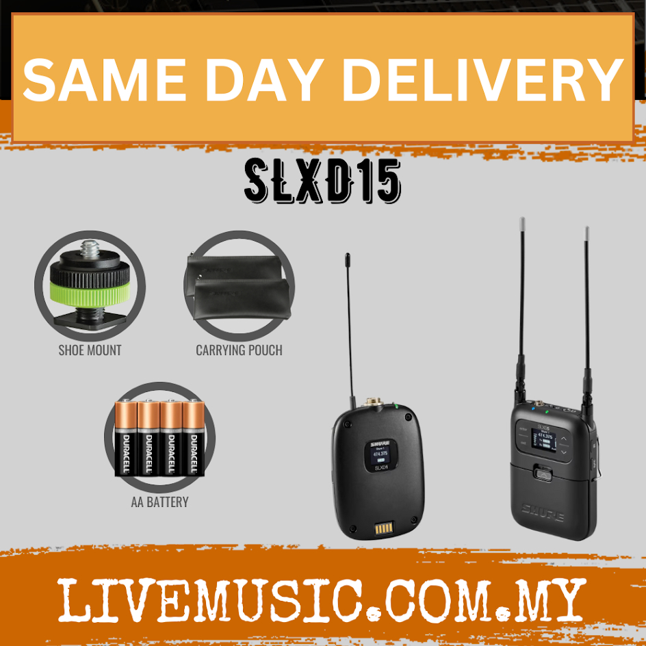 Shure SLXD15 Portable Wireless System With SLXD1 Bodypack Transmitter ...