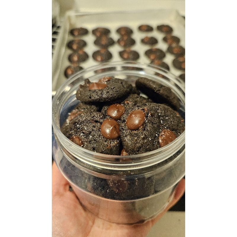 Sea Salt Dark Callebaut Chocolate chips Cookies Crunchy Shopee Malaysia