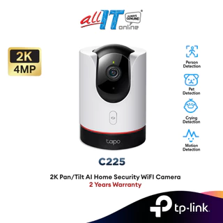 TP-Link Tapo C225 2K QHD 4MP F1.6 Aperture Pan & Tilt Smart AI Home Security Wi-Fi Surveillance IP Camera