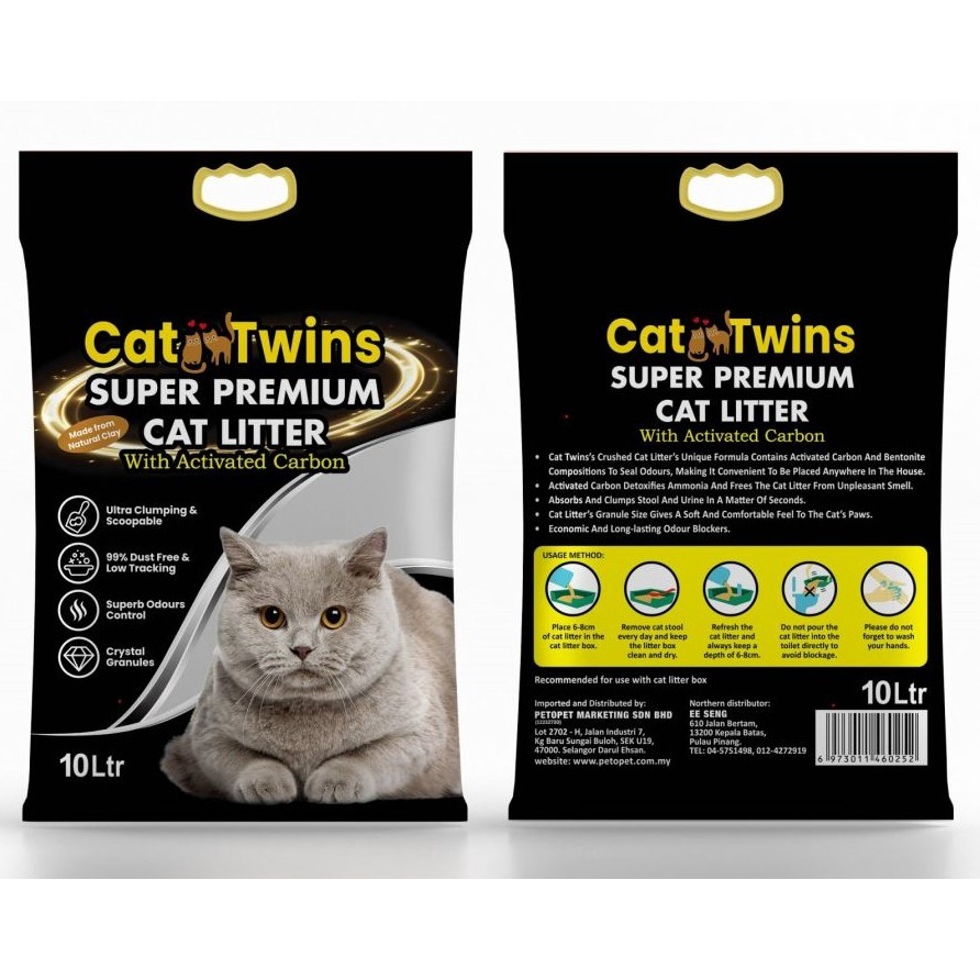 Cat Twins Super Premium Cat Litter 10L Shopee Malaysia