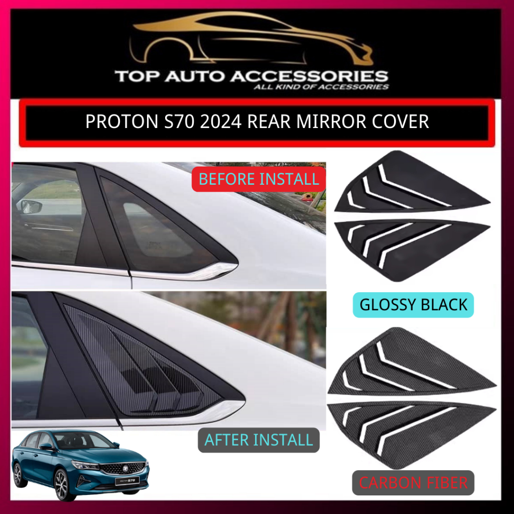 Proton S70 2024 Rear Mirror Cover, Cover Cermin Belakang, Sirip Cermin 