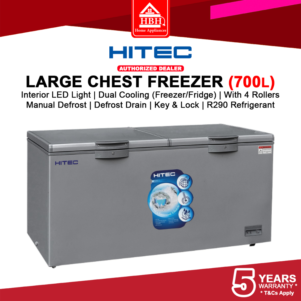 Hitec HFZC710D2 700L R290 Dual Cooling Double Door Key Lock Chest