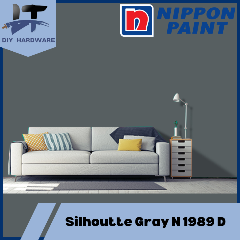1 Liter Nippon Paint Sihoutte Gray N 1989 D For Interior Wall Paint ...