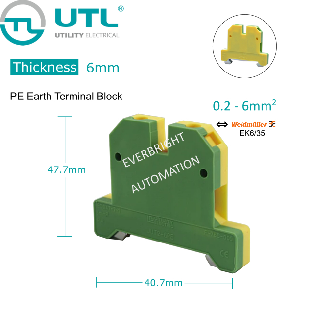 UTL Feed Through Screw Type Single Layer Double Layer Terminal Block