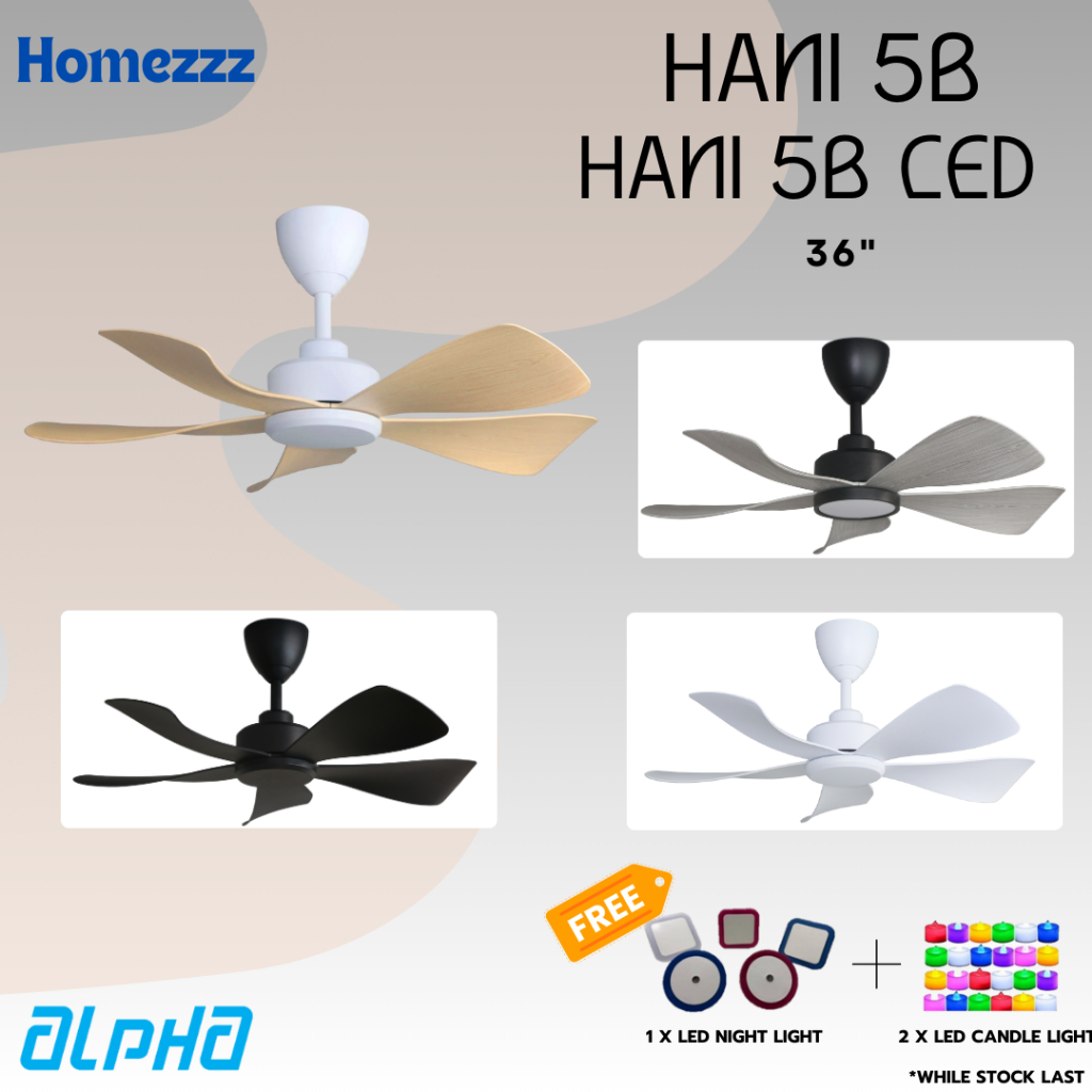 ALPHA AlphaFan - HANI 5B / Hani 5B Led 36 Inch DC Motor Ceiling Fan ...