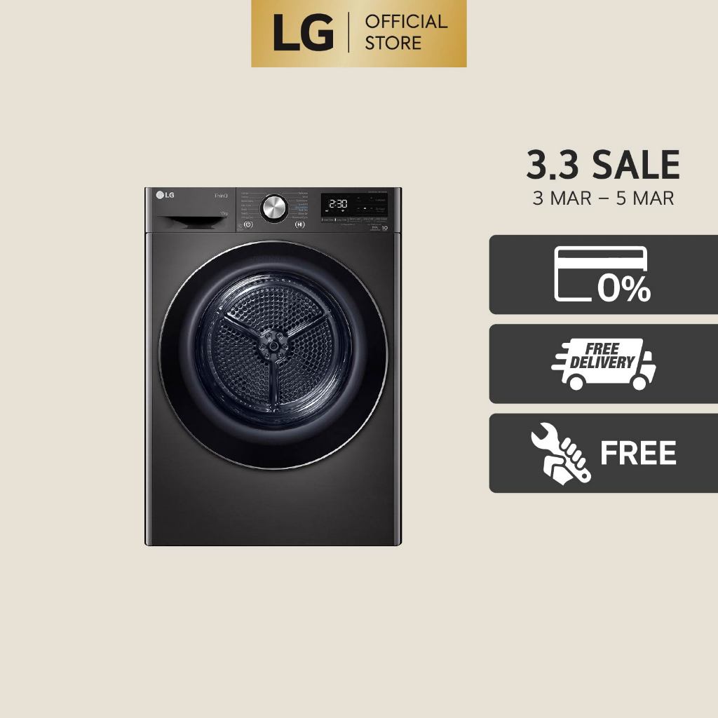 LG Dryer Dual Inverter Heat Pump with Auto Cleaning Condenser (10kg