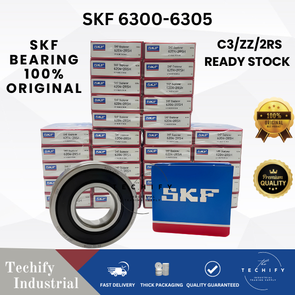 SKF 6300, 6301, 6302, 6303, 6304, 6305 Open, ZZ, 2RS Deep Groove Ball ...