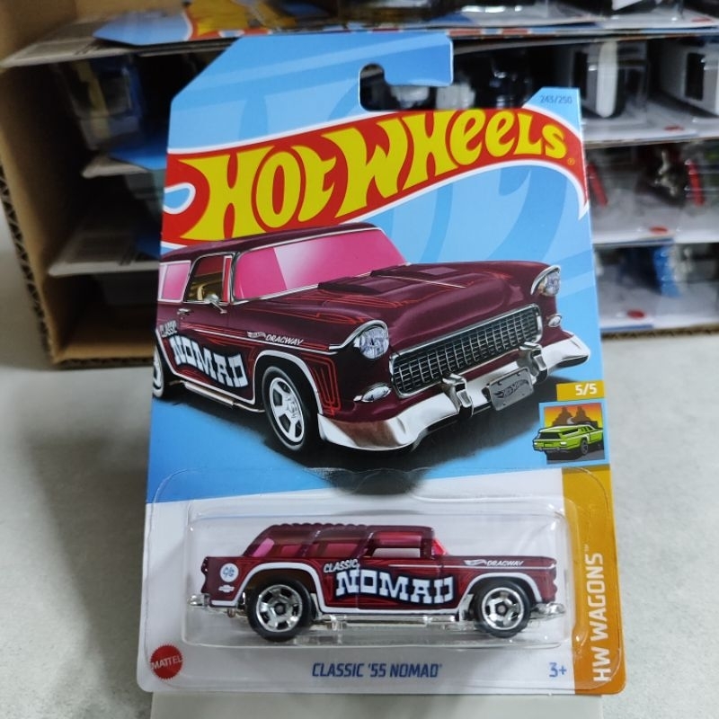 Hot Wheels 1/64 '55 Nomad Classics 2018 - Édition Exclusive Kmart USA, Jaune, Neuf Sous Blister