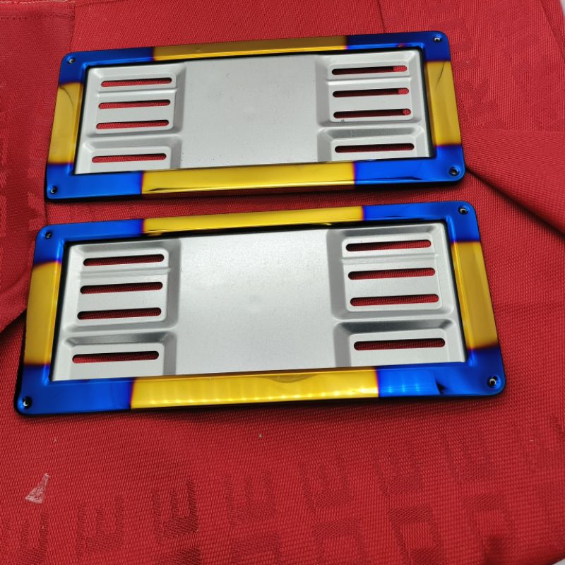 THAILAND ORIGINAL 2pcs FRONT + REAR TITANIUM CAR NUMBER PLATE MADE IN ...