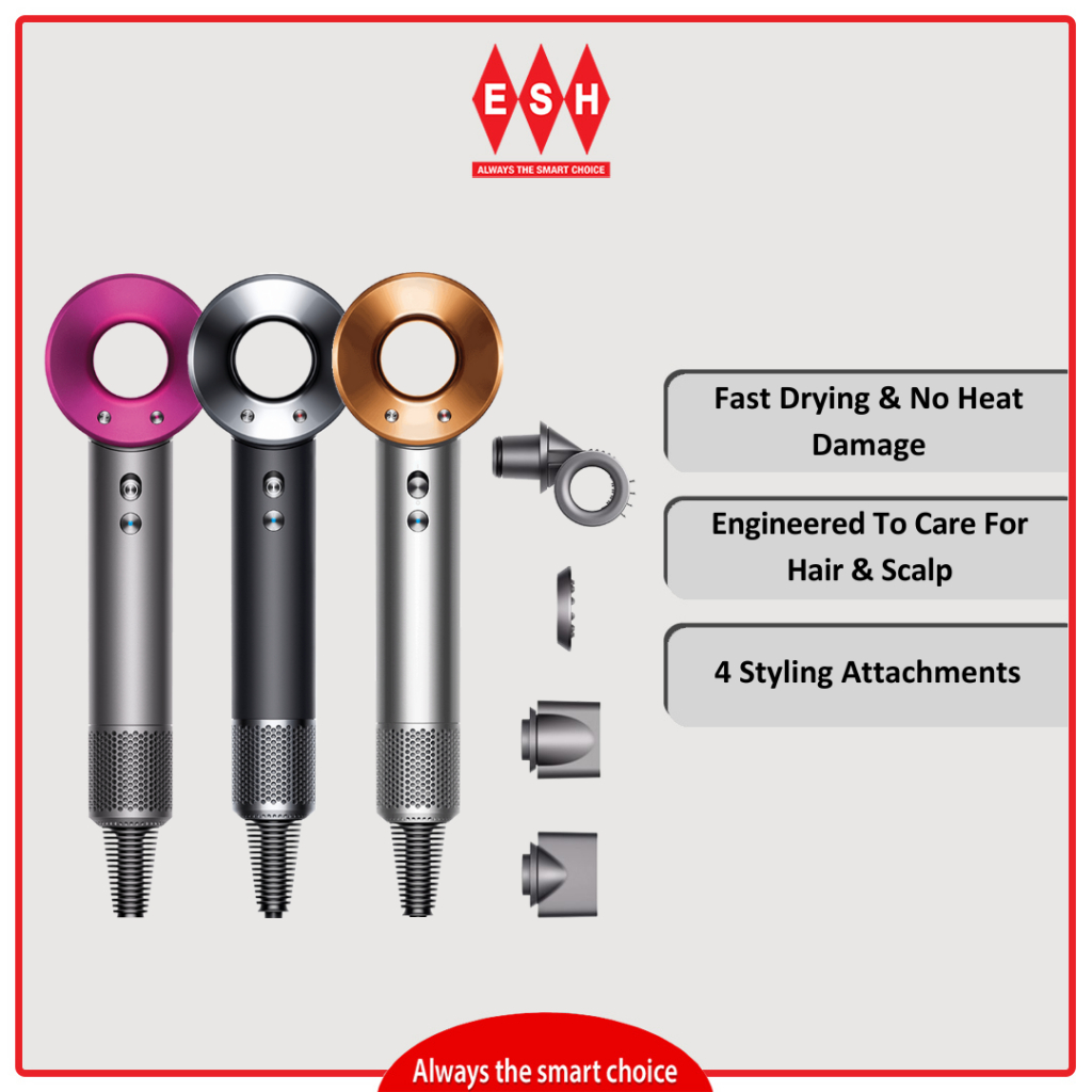 Dyson Supersonic HD15 (Variety of Colours) Four Styling Attachments