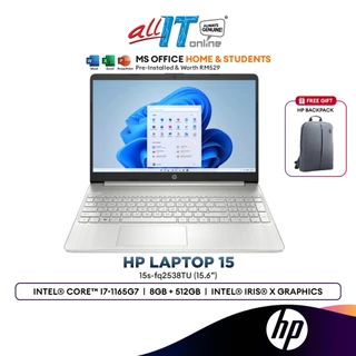 HP 15 15S-FQ2538TU 15.6" Laptop (Intel® Core™ i7-1165G7 | 8GB | 512GB SSD | Intel® Iris® Xᵉ | H&S)