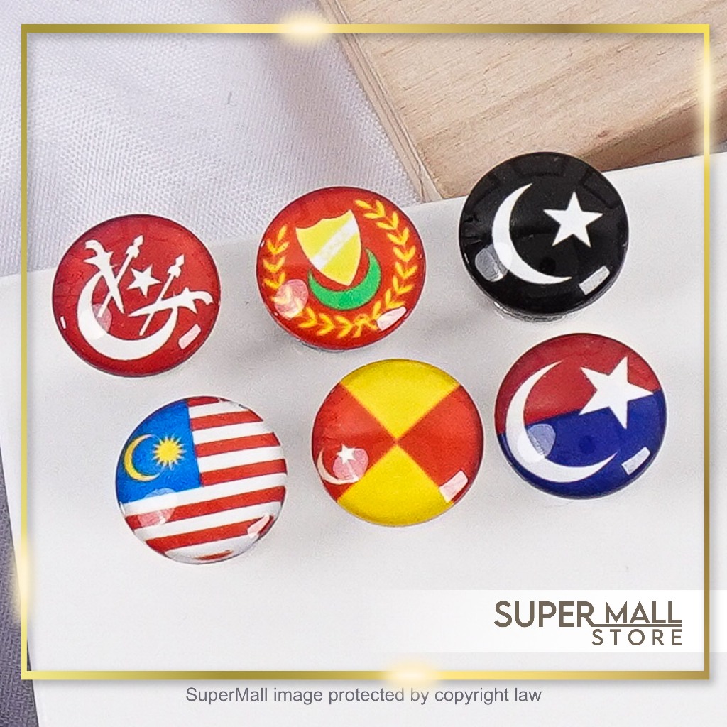 Hot Butang Baju Melayu Bendera Negri Malaysia Button Acrylic Baju ...