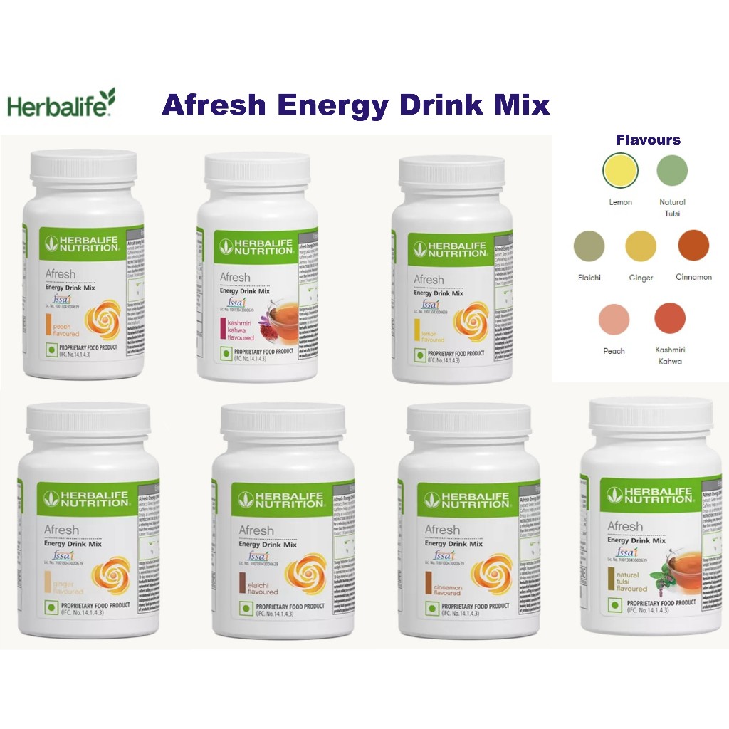 Herbalife Afresh Energy Drinks Ginger Peach Elaichi Cinnamon