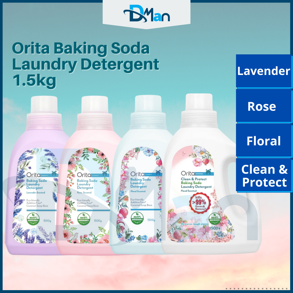 Orita Baking Soda Laundry Detergent 1.5kg 洗衣液 Flora Lavender Rose