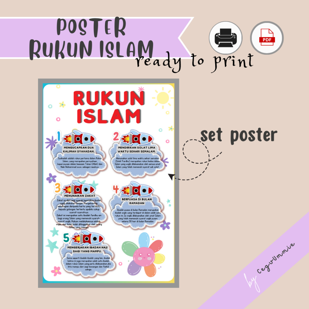 PDF [softcopy] Rukun Islam Kad Imbasan Flashcard Poster AKtiviti TABIKA ...