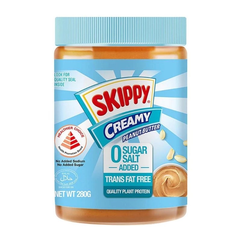 Skippy Creamy Peanut Butter 0 Sugar Salt Added 280g Zero No | Shopee ...