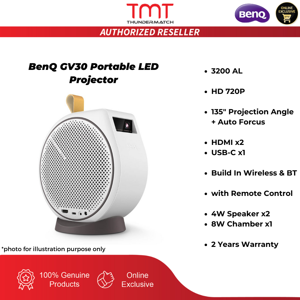 BenQ GV30 Portable LED Projector | 300AL | 720p HD | Android TV | 135 ...