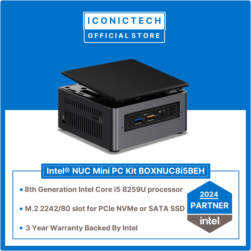 Intel NUC NUC8i5BEH Mini PC/HTPC, Intel Quad-Core i5-8259U 8GB