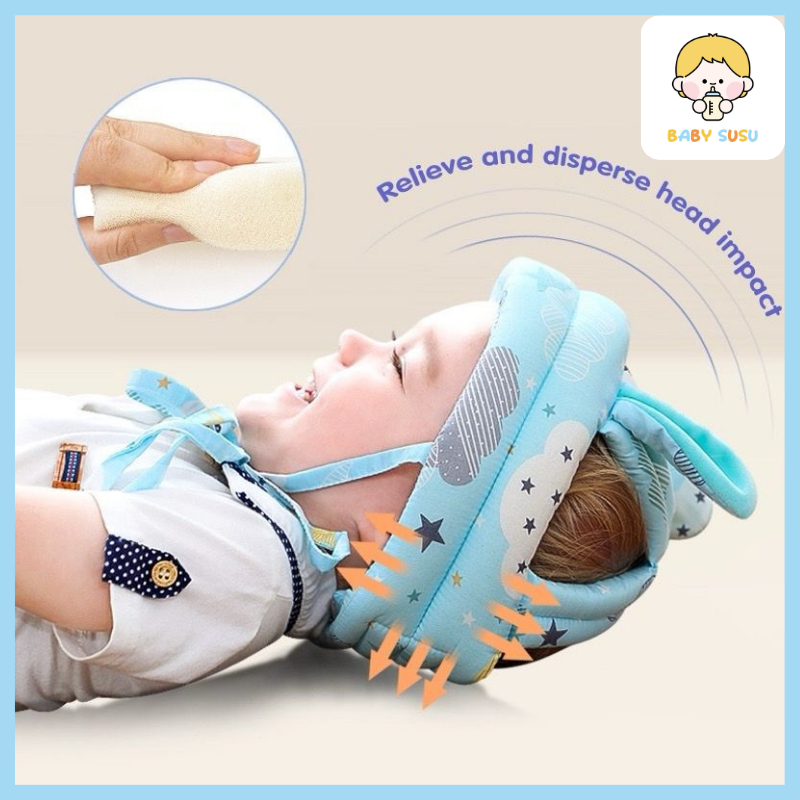 (Msia) Baby Head Protection Baby Helmet Safety Helmet Baby Helmet Soft ...