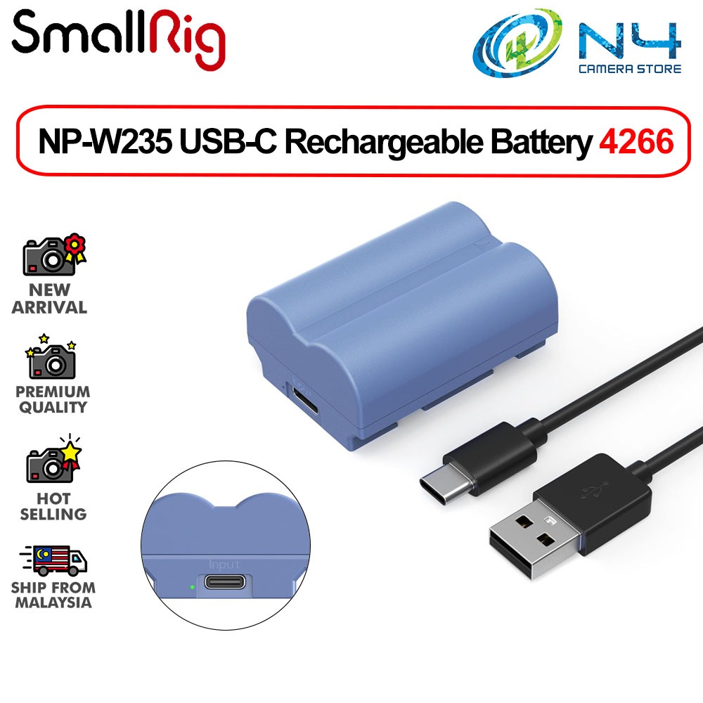 Batterie NP-W235 USB-C (2 Pezzi) + Caricabatterie Rapido – Compatibile Con Fujifilm X-T5, X-T4, X-H2, GFX