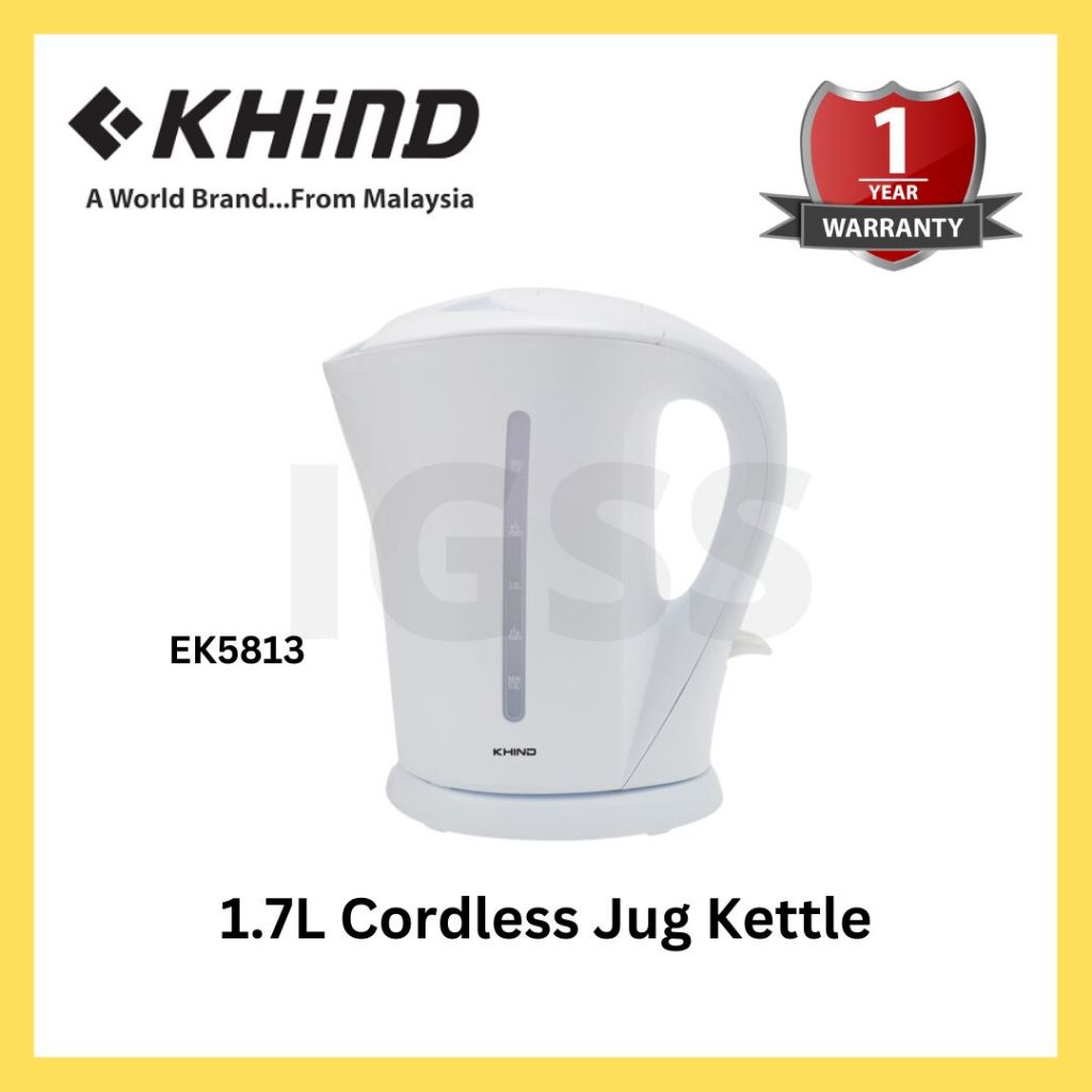 KHIND 1.7L Electric Jug Kettle ( WHITE ) EK5813 Shopee Malaysia