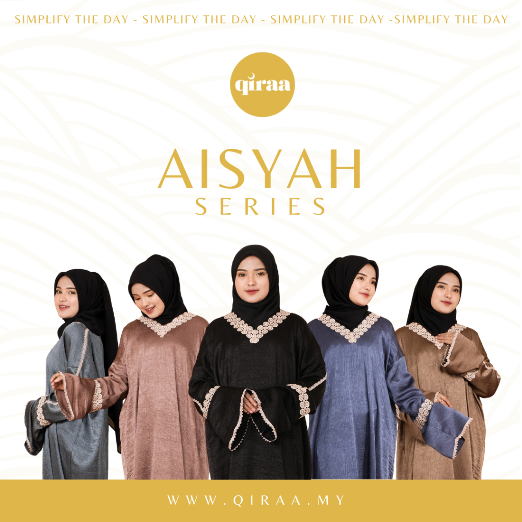 QIRAA - AISYAH - Abaya Muslima Premium - Jubah Solat Instant Tanpa ...