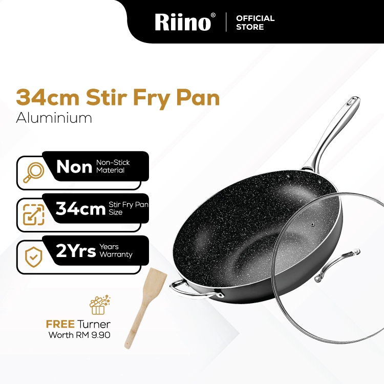 10-Inch 3D Diamond Coating Nonstick Frying Pan/Wok – 3.25" Depth – Made In Korea – Gas Stove Compatible – Orange