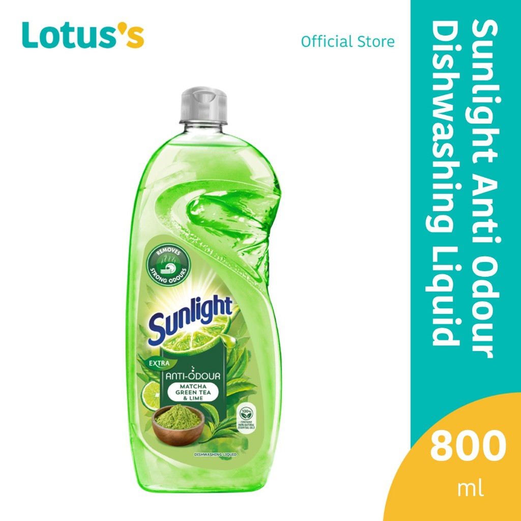 Sunlight Extra Dishwashing Liquid Anti-Odour (Matcha Green Tea & Lime ...