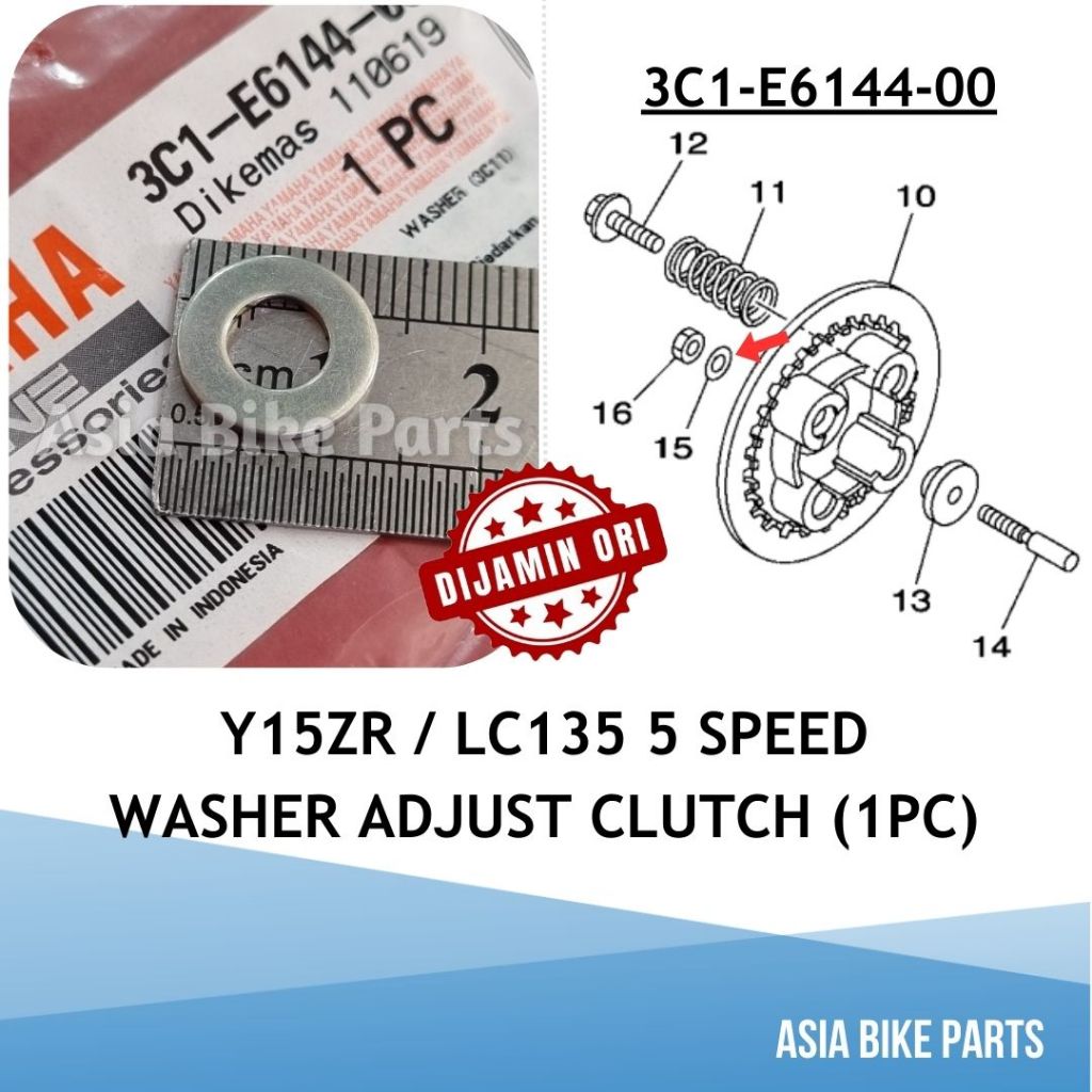 Yamaha Original LC135 5 Speed 5S / Y15ZR Push Rod Washer Adjust Clutch ...