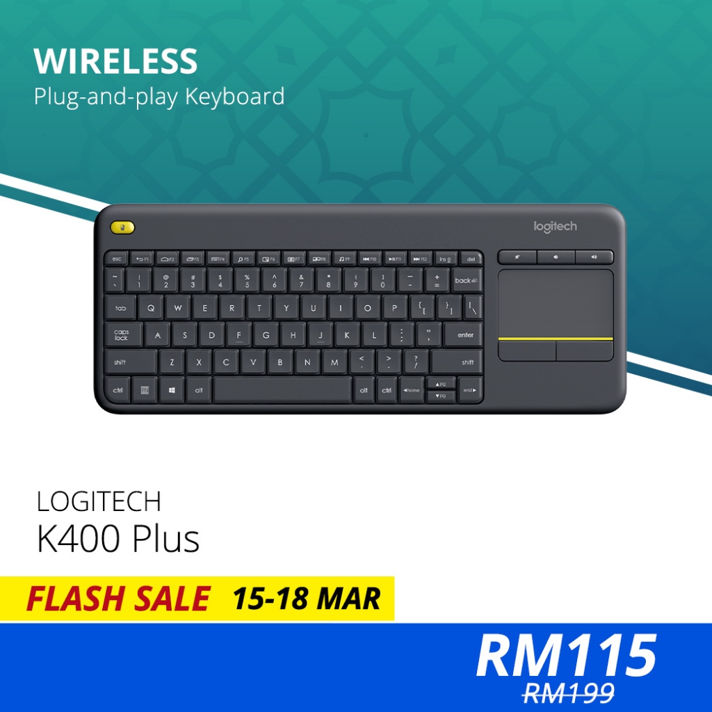 Logitech Wireless Touch Keyboard K400 Plus