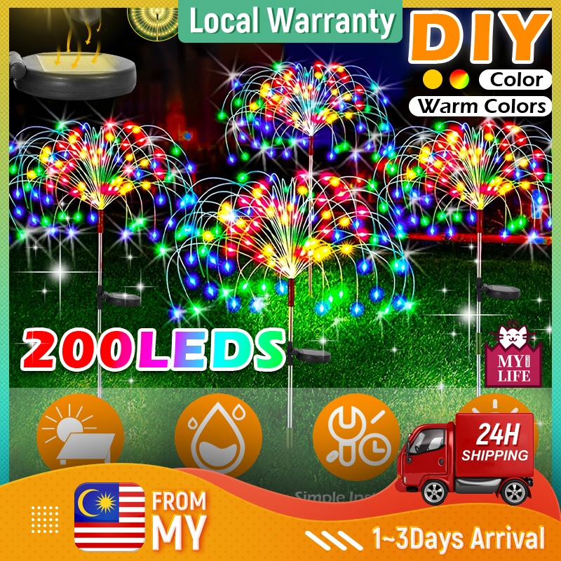 Solar Fireworks Lights Led String Lampu Solar Taman Outdoor Garden