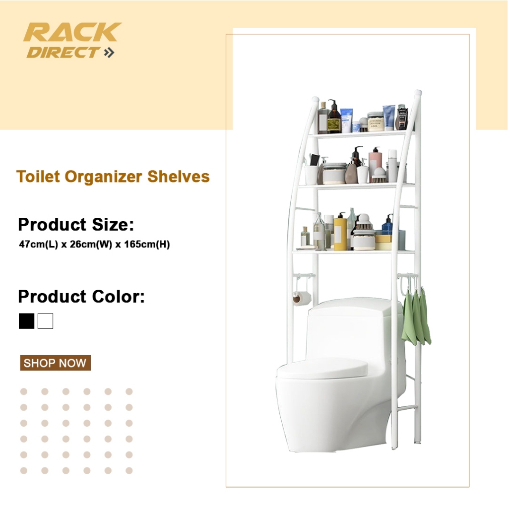 𝐑𝐚𝐜𝐤 𝐃𝐢𝐫𝐞𝐜𝐭 3 Tiers Bathroom and Toilet Organizer Shelves Rack Shelf ...