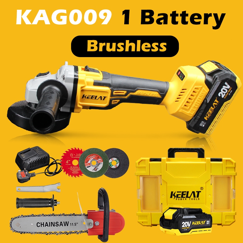 KEELAT KPRO-AG01 3 Speed Brushless Cordless Angle Grinder Battery ...