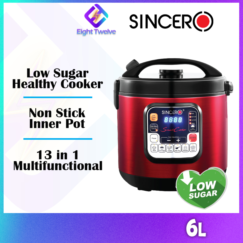 6L Sincero Smart Healthy Rice Cooker Periuk Nasi Low Sugar SEMI