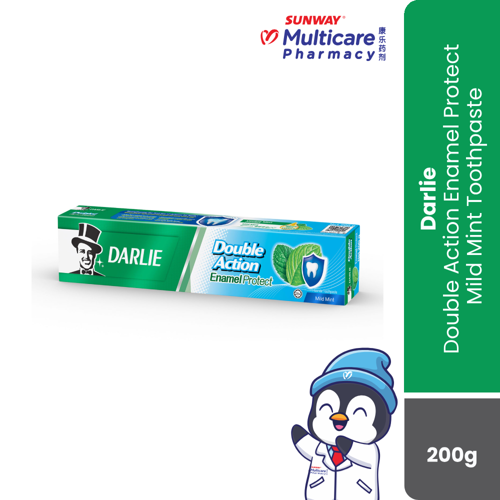 Darlie Double Action Enamel Protect Mild Mint 200G Toothpaste Foc 140G ...