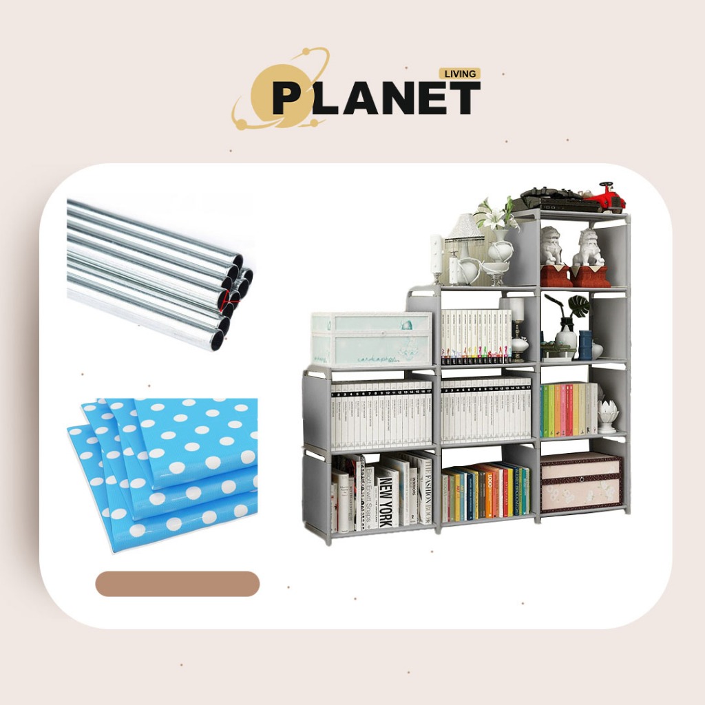 Living Planet Multipurpose 9 Column Simple Bookshelf Rack Student ...