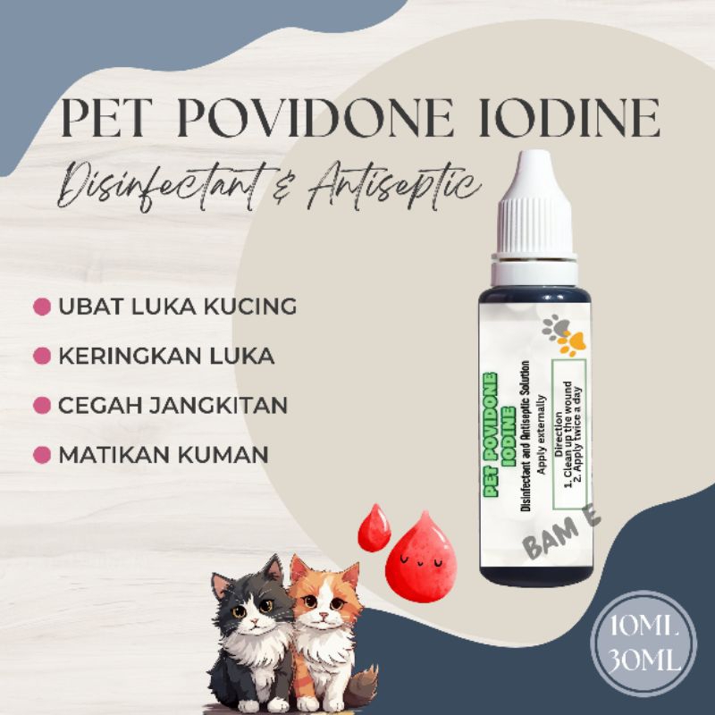 Ubat luka kucing anjing Pet povidone iodine kuning cat wound antiseptic ...