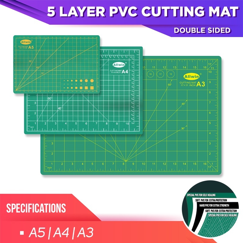 1 PCS Double Sided Five Layer Pvc Cutting Mat With gridlines For Hand