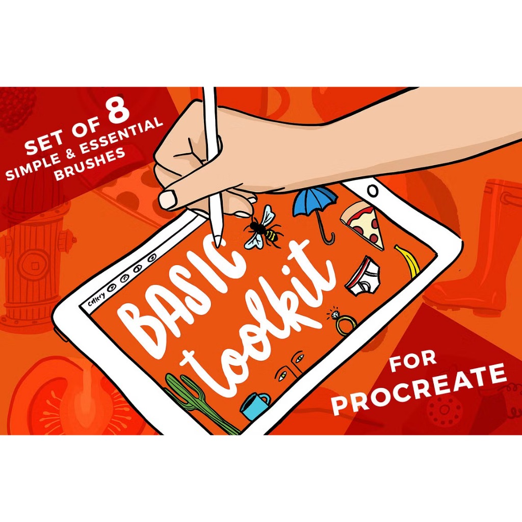 [P416] Basic Toolkit Procreate Brushes by Bardot | Inker Edgy Smooth ...