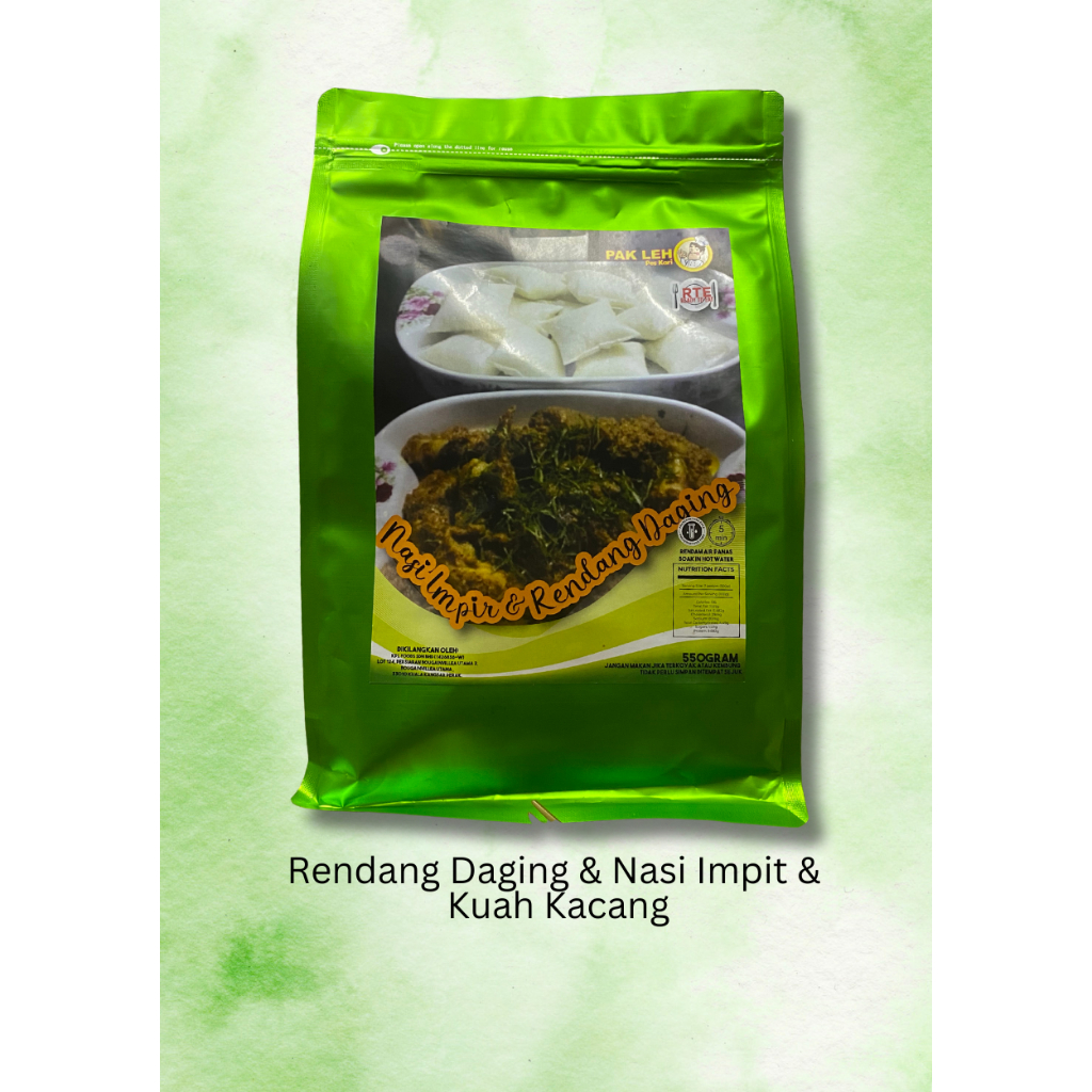 Pakej Kombo Nasi Impit (350gram) + Rendang Daging (200gram) + Kuah ...